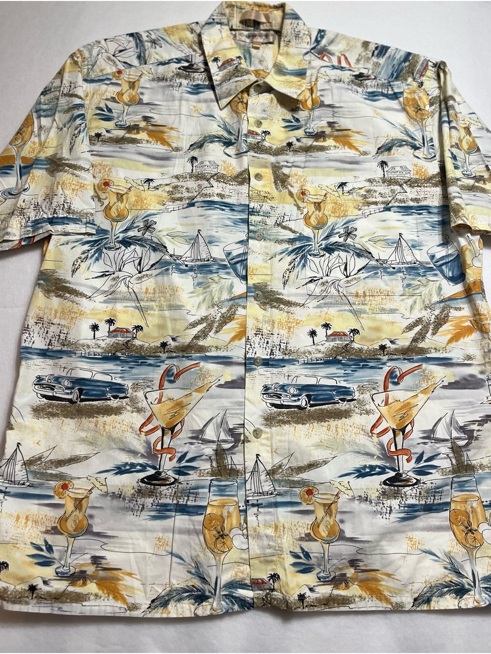 Vintage Campia Moda yellow rayon Hawaiian style